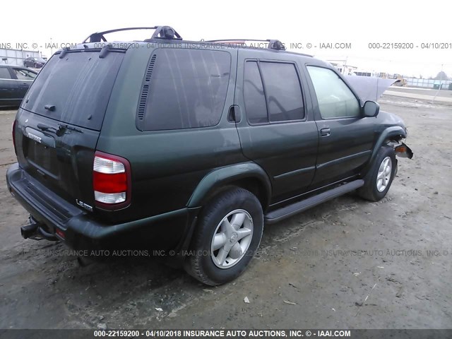 JN8DR09X21W561164 - 2001 NISSAN PATHFINDER LE/SE/XE GREEN photo 4