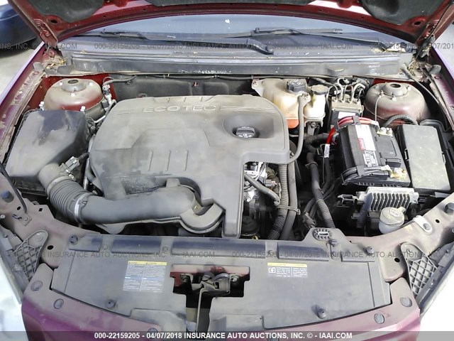 1G2ZG57B384207434 - 2008 PONTIAC G6 SE MAROON photo 10