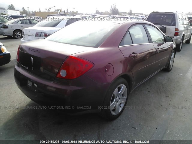 1G2ZG57B384207434 - 2008 PONTIAC G6 SE MAROON photo 4