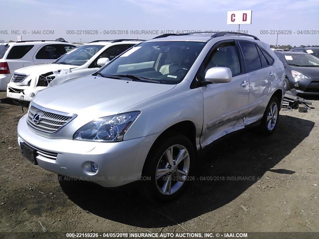 JTJGW31UX82850750 - 2008 LEXUS RX 400H SILVER photo 2