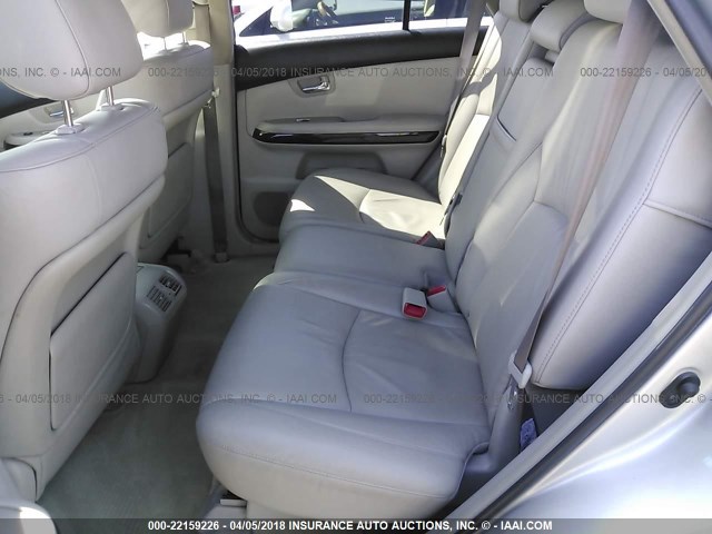 JTJGW31UX82850750 - 2008 LEXUS RX 400H SILVER photo 8