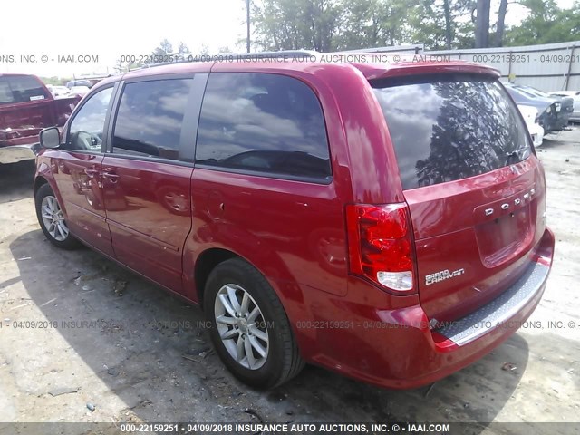 2C4RDGCG7ER323262 - 2014 DODGE GRAND CARAVAN SXT RED photo 3