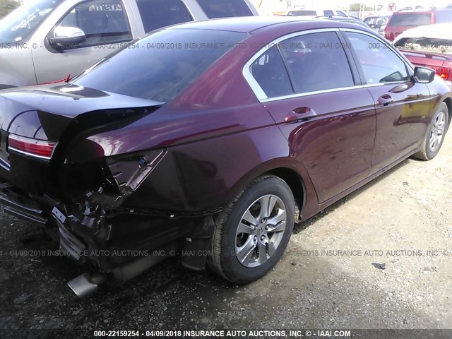 1HGCP2F49BA122336 - 2011 HONDA ACCORD LXP BURGUNDY photo 4