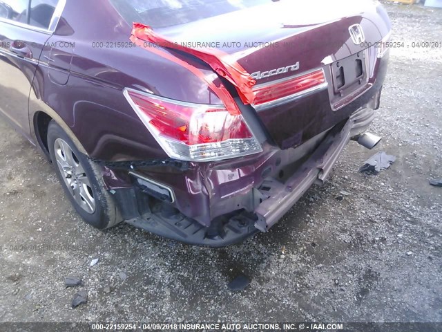 1HGCP2F49BA122336 - 2011 HONDA ACCORD LXP BURGUNDY photo 6