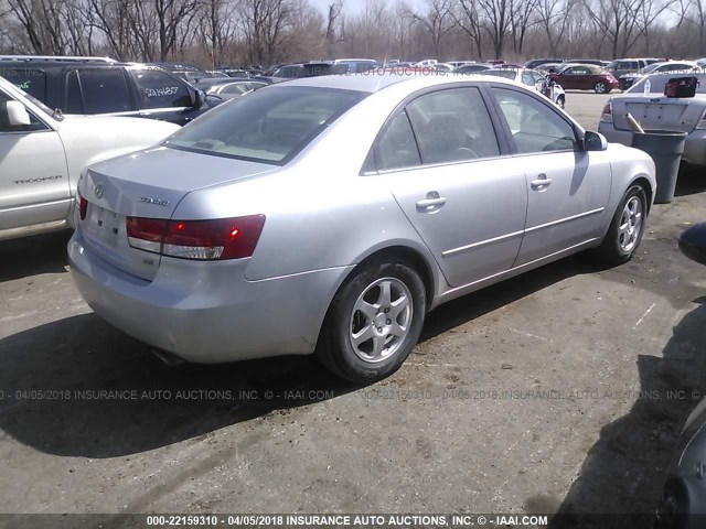 5NPEU46F46H122787 - 2006 HYUNDAI SONATA GLS/LX SILVER photo 4