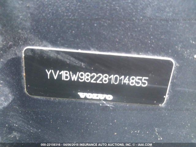 YV1BW982281014855 - 2008 VOLVO V70 3.2 GRAY photo 9