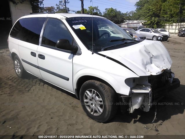 1D4GP25R85B378661 - 2005 DODGE CARAVAN SE WHITE photo 1