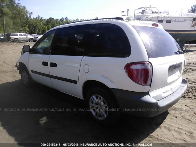 1D4GP25R85B378661 - 2005 DODGE CARAVAN SE WHITE photo 3