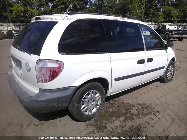 1D4GP25R85B378661 - 2005 DODGE CARAVAN SE WHITE photo 4