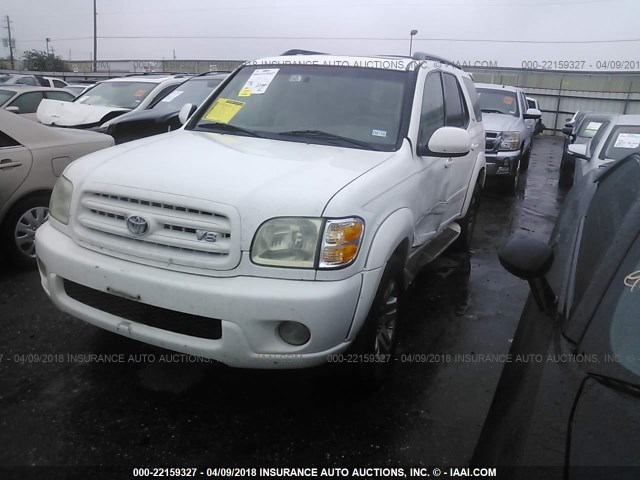 5TDZT34A74S220063 - 2004 TOYOTA SEQUOIA SR5 WHITE photo 2