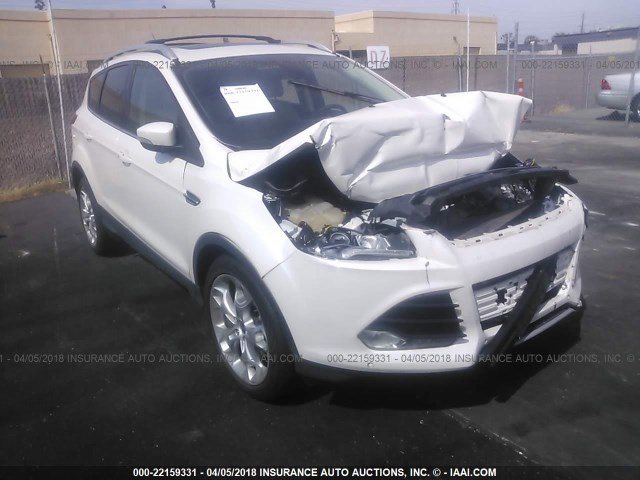 1FMCU0J9XEUD09274 - 2014 FORD ESCAPE TITANIUM WHITE photo 1