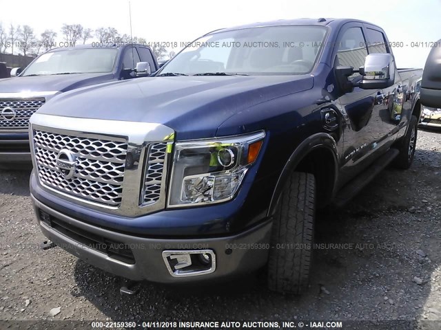 1N6BA1F44GN500095 - 2016 NISSAN TITAN XD SL/PRO-4X/PLAT RESERVE BLUE photo 2