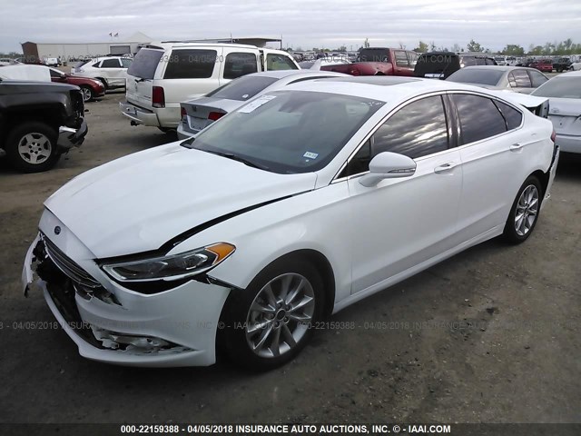 3FA6P0LU2HR167451 - 2017 FORD FUSION SE HYBRID WHITE photo 2