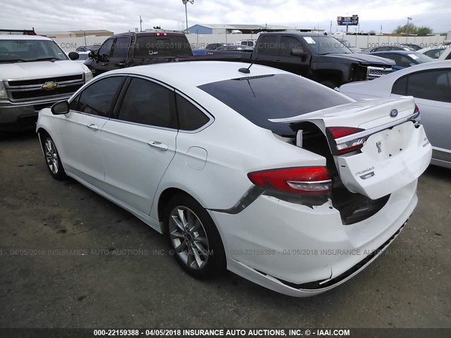 3FA6P0LU2HR167451 - 2017 FORD FUSION SE HYBRID WHITE photo 3