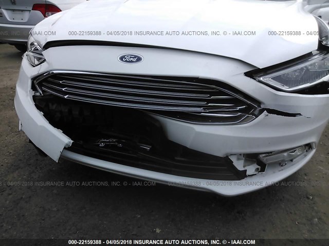 3FA6P0LU2HR167451 - 2017 FORD FUSION SE HYBRID WHITE photo 6