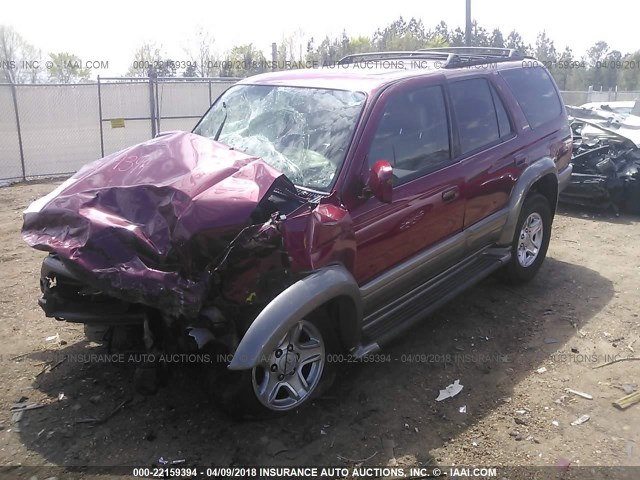 JT3HN87R6X0251885 - 1999 TOYOTA 4RUNNER LIMITED MAROON photo 2