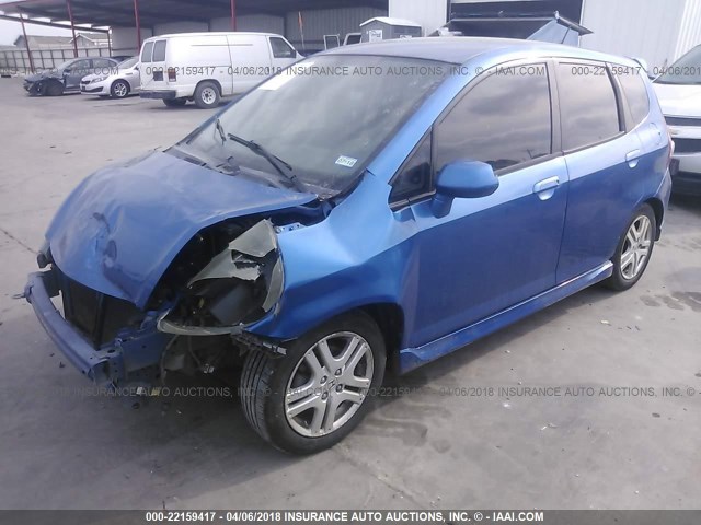 JHMGD38677S010535 - 2007 HONDA FIT S BLUE photo 2