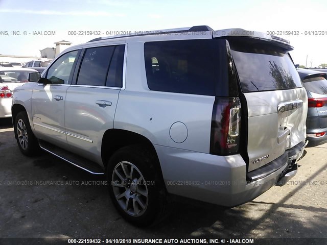 1GKS1CKJ6JR224632 - 2018 GMC YUKON DENALI SILVER photo 3