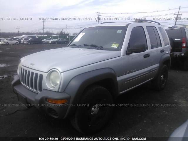 1J4GL48K52W298316 - 2002 JEEP LIBERTY SPORT SILVER photo 2