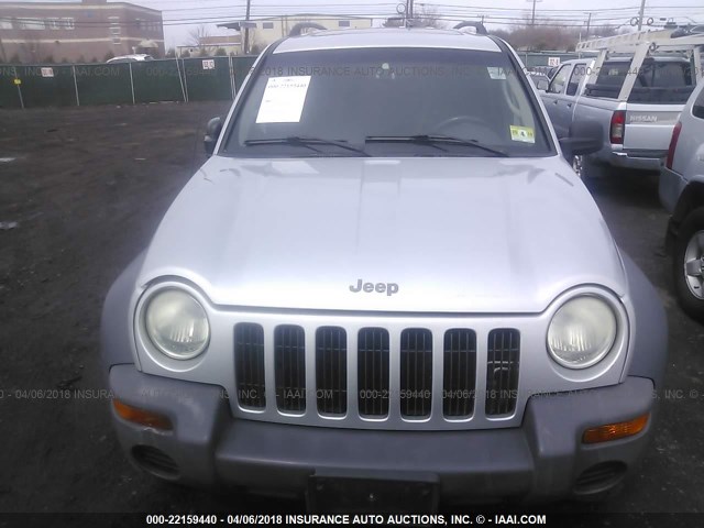 1J4GL48K52W298316 - 2002 JEEP LIBERTY SPORT SILVER photo 6