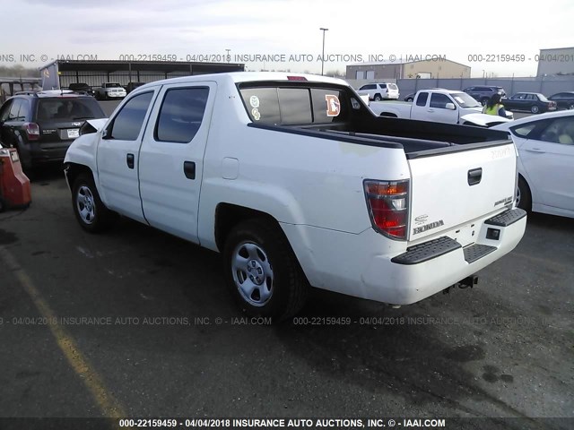 2HJYK16296H556884 - 2006 HONDA RIDGELINE RT WHITE photo 3