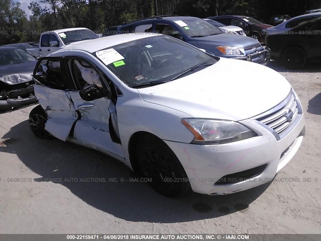 3N1AB7AP4DL793785 - 2013 NISSAN SENTRA S/SV/SR/SL WHITE photo 1