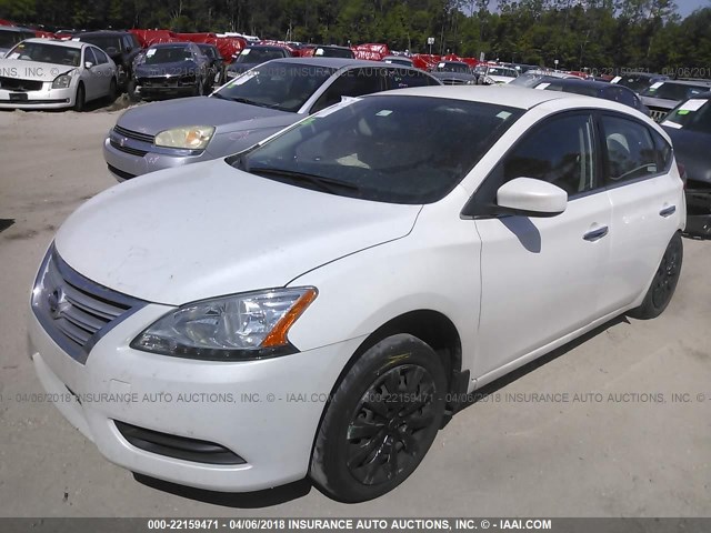 3N1AB7AP4DL793785 - 2013 NISSAN SENTRA S/SV/SR/SL WHITE photo 2