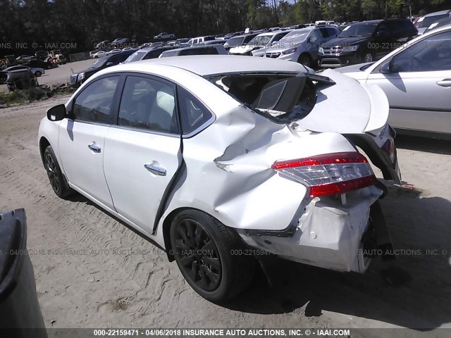 3N1AB7AP4DL793785 - 2013 NISSAN SENTRA S/SV/SR/SL WHITE photo 3