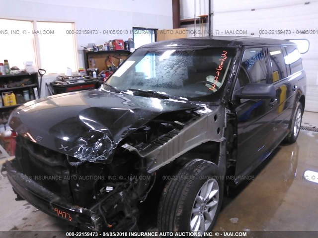 2FMGK5B82EBD12525 - 2014 FORD FLEX SE BLACK photo 2