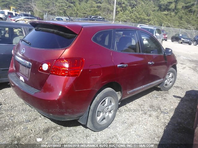 JN8AS5MT8CW274634 - 2012 NISSAN ROGUE S/SV RED photo 4