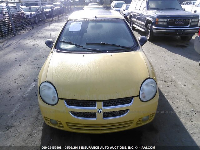 1B3ES56C34D502869 - 2004 DODGE NEON SXT YELLOW photo 6