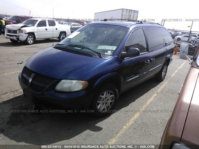 2B4GP44G91R139248 - 2001 DODGE GRAND CARAVAN SPORT BLUE photo 2