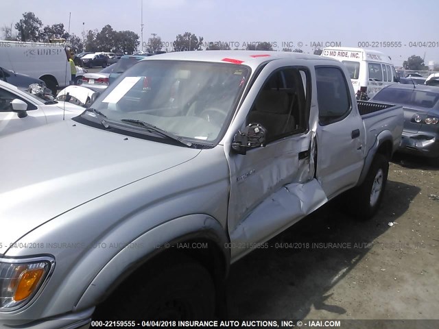 5TEGN92N31Z854673 - 2001 TOYOTA TACOMA DOUBLE CAB PRERUNNER SILVER photo 6