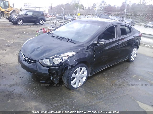 KMHDH4AE3CU231351 - 2012 HYUNDAI ELANTRA GLS/LIMITED BLACK photo 2