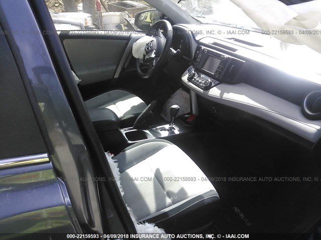 JTMRJREV5GD039389 - 2016 TOYOTA RAV4 HV XLE GRAY photo 5