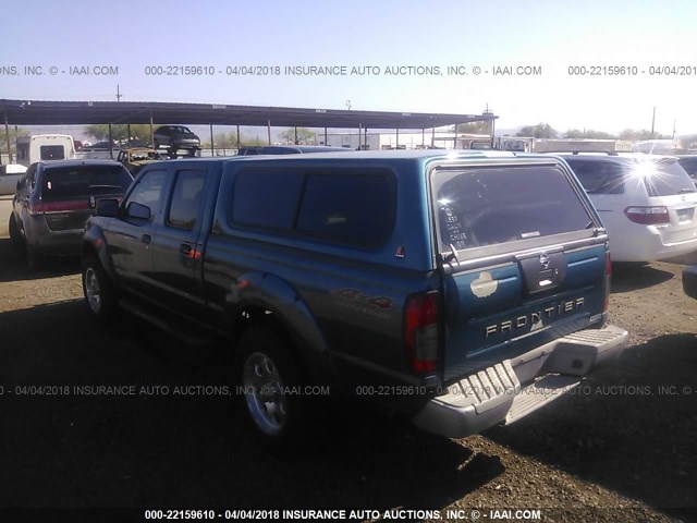 1N6ED29Y14C425100 - 2004 NISSAN FRONTIER CREW CAB XE V6 BLUE photo 3