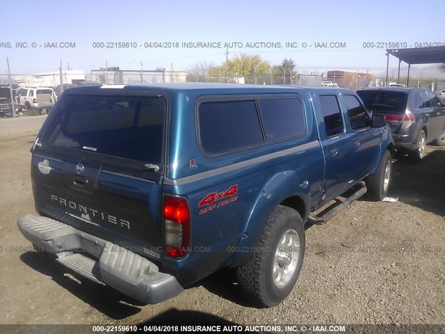 1N6ED29Y14C425100 - 2004 NISSAN FRONTIER CREW CAB XE V6 BLUE photo 4