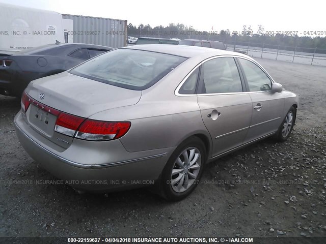 KMHFC46F66A079922 - 2006 HYUNDAI AZERA SE/LIMITED TAN photo 4