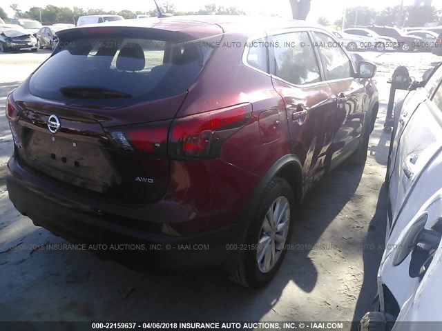 JN1BJ1CR7HW112845 - 2017 NISSAN ROGUE SPORT S/SV/SL RED photo 4