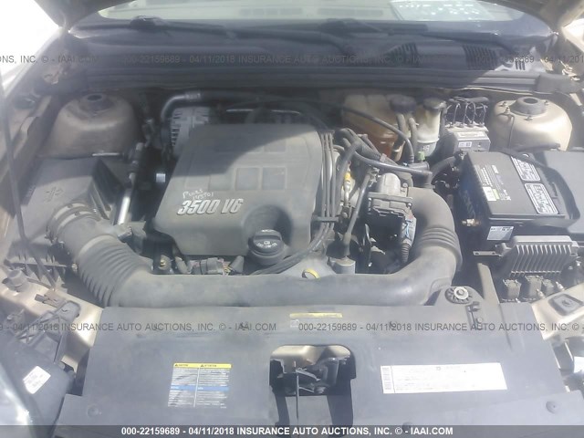1G1ZT52855F305280 - 2005 CHEVROLET MALIBU LS 金色 照片 10