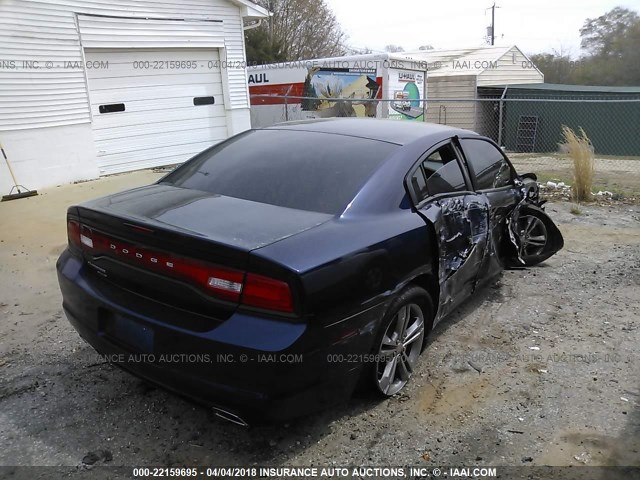 2C3CDXFG1DH568407 - 2013 DODGE CHARGER V6 Dark Blue photo 4