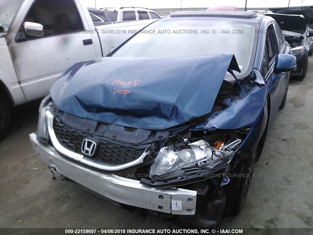 2HGFB2F9XDH503852 - 2013 HONDA CIVIC EXL Mavi foto 6