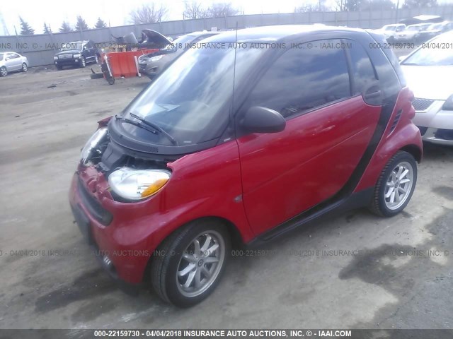 WMEEJ31X39K264459 - 2009 SMART FORTWO PURE/PASSION RED photo 2