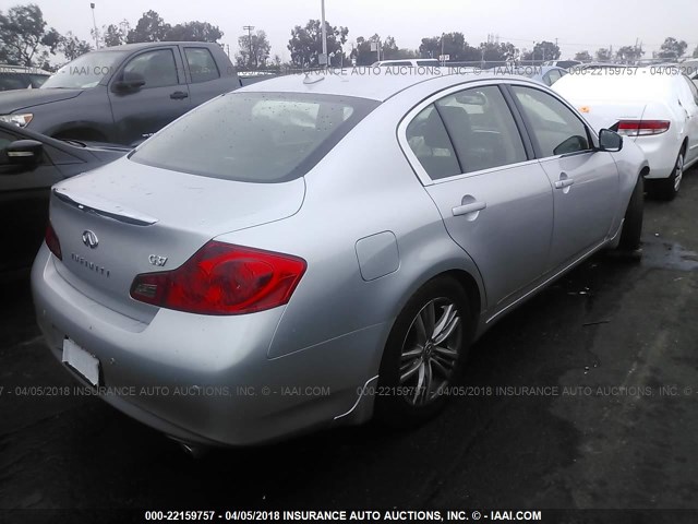 JN1CV6AP6CM930529 - 2012 INFINITI G37 SPORT SILVER photo 4