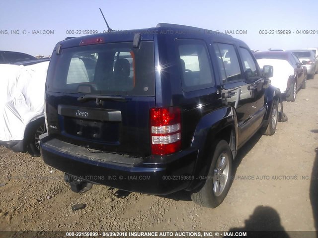 1C4PJMAK1CW151143 - 2012 JEEP LIBERTY SPORT BLUE photo 4