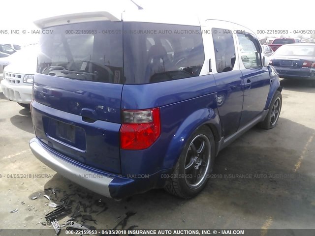 5J6YH28394L027234 - 2004 HONDA ELEMENT LX BLUE photo 4