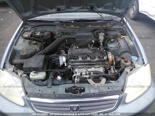 2HGEJ6612YH543462 - 2000 HONDA CIVIC SE BLUE photo 10