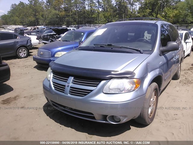 2D4GP44L35R550959 - 2005 DODGE GRAND CARAVAN SXT BLUE photo 2