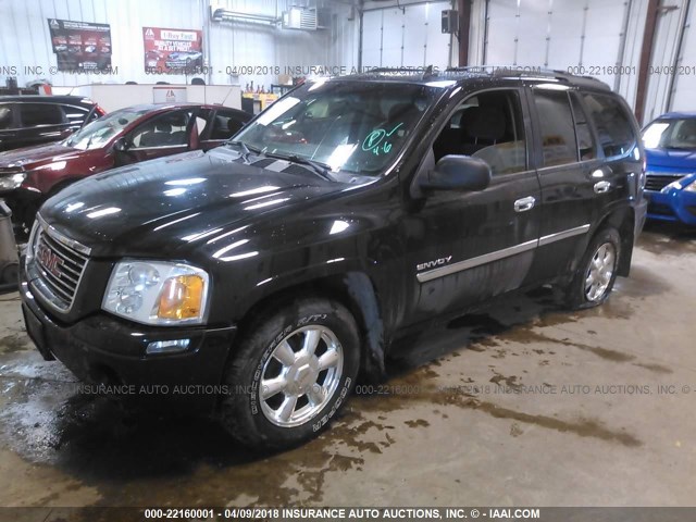 1GKDT13SX62206245 - 2006 GMC ENVOY BLACK photo 2