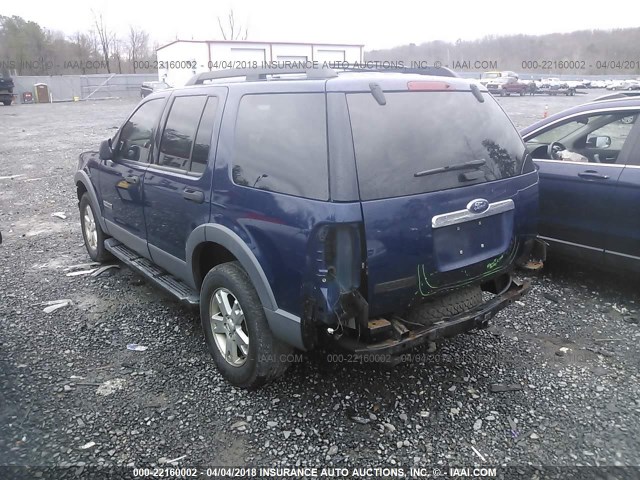 1FMEU73E06UA32518 - 2006 FORD EXPLORER XLT BLUE photo 3